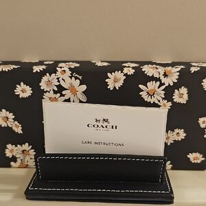 Coach Leather Wrapped Card/Photo Desktop Decor